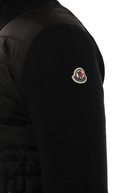 Комбинированный кардиган MONCLER черного цвета по цене 69950 руб., арт. 9B507-00-A9341, фото 5 Комбинированный кардиган MONCLER, арт. 9B507-00-A9341, фото 5