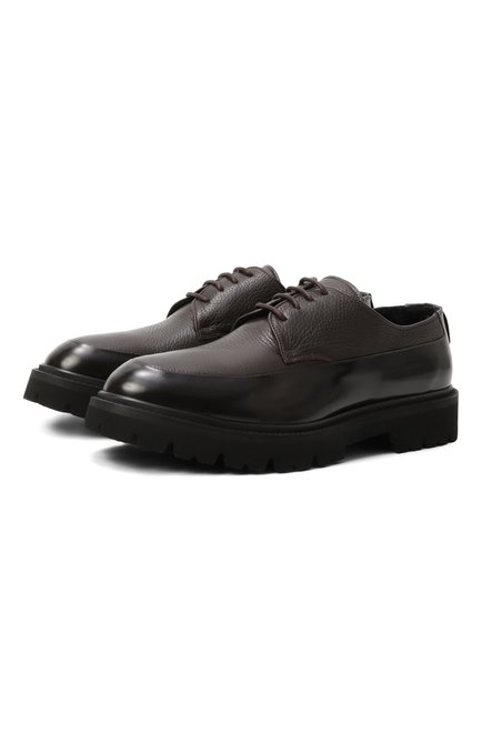 Мужские кожаные дерби KITON, арт. USSA394N0131801