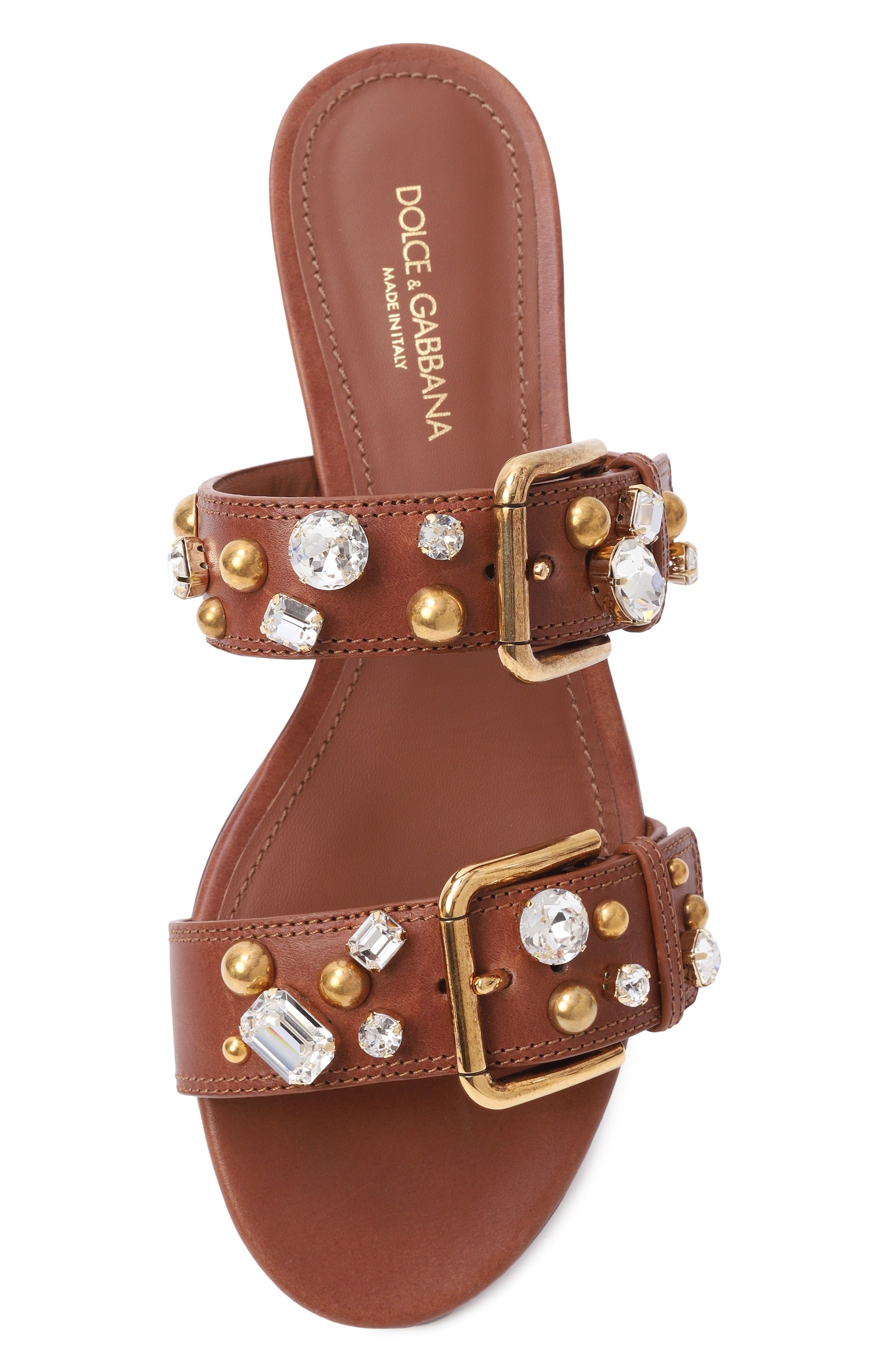 Кожаные шлепанцы DOLCE & GABBANA, арт. CQ0688/A6745, фото 6