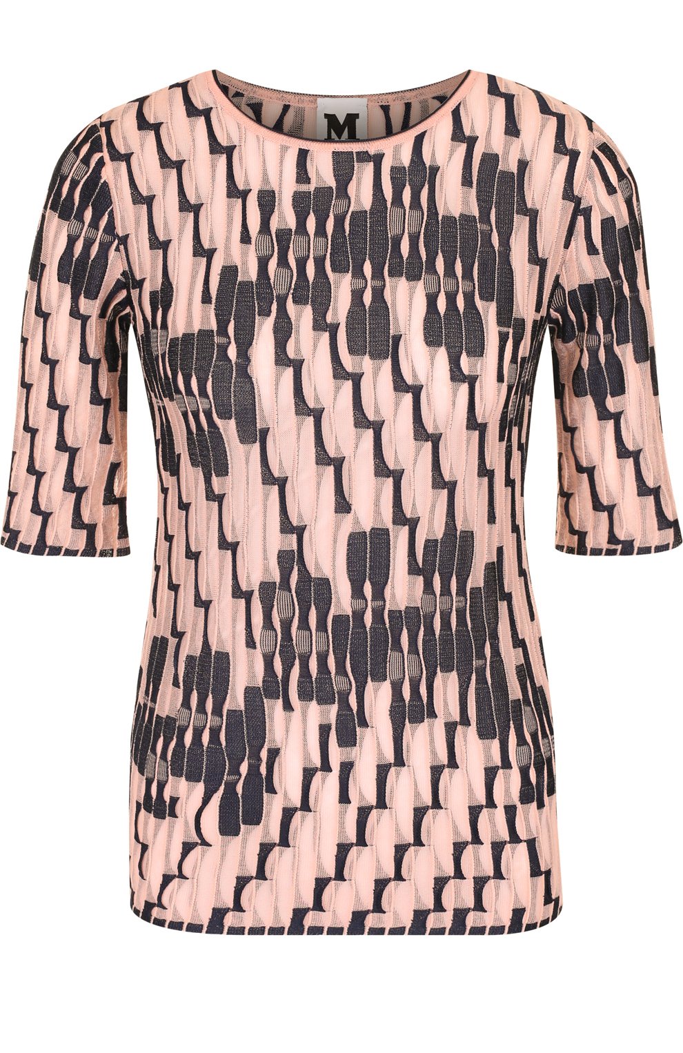 Топ с круглым вырезом M MISSONI розового цвета по цене 33800 руб., арт. QD3KC11N2TF, фото 1 Топ с круглым вырезом M MISSONI, арт. QD3KC11N2TF, фото 1