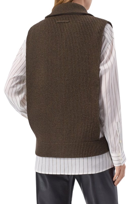 Шерстяной жилет Jean Paul Gaultier 25/04-W-P0028/K014 Хаки  25/04-W-P0028/K014 Фото 4