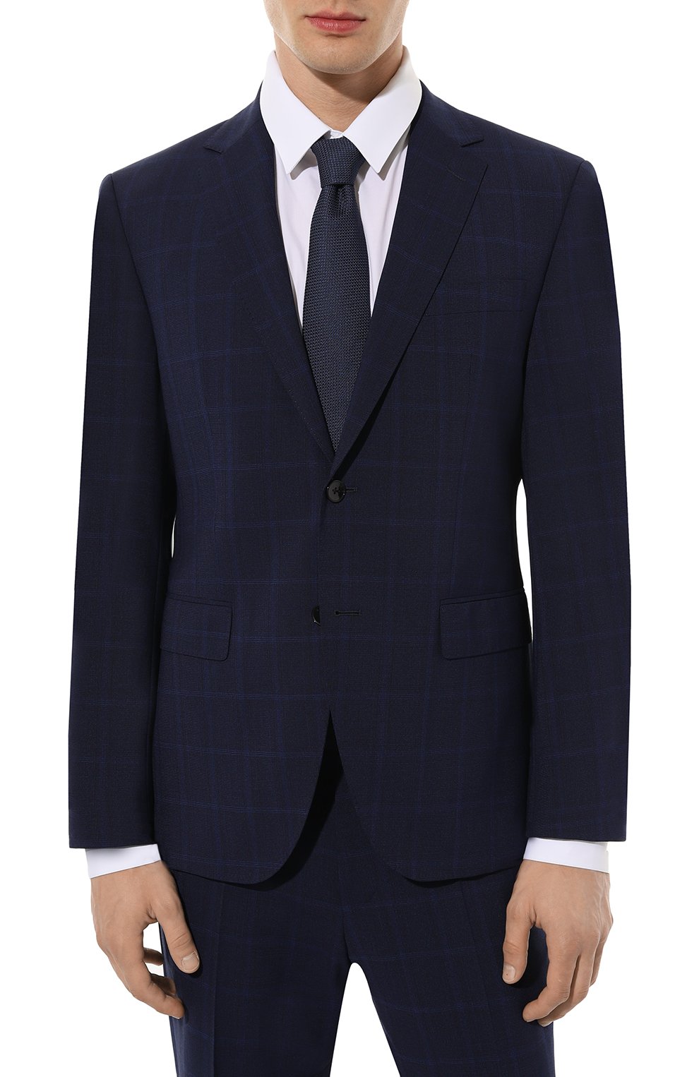Костюм BOSS темно-синего цвета по цене 58200 руб., арт. Однобортный костюм, фото 2 Костюм BOSS, арт. Однобортный костюм, фото 2