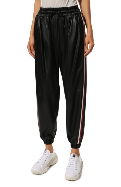 Кожаные джоггеры MIU MIU, арт. MPP325-FLY-F0002, фото 3