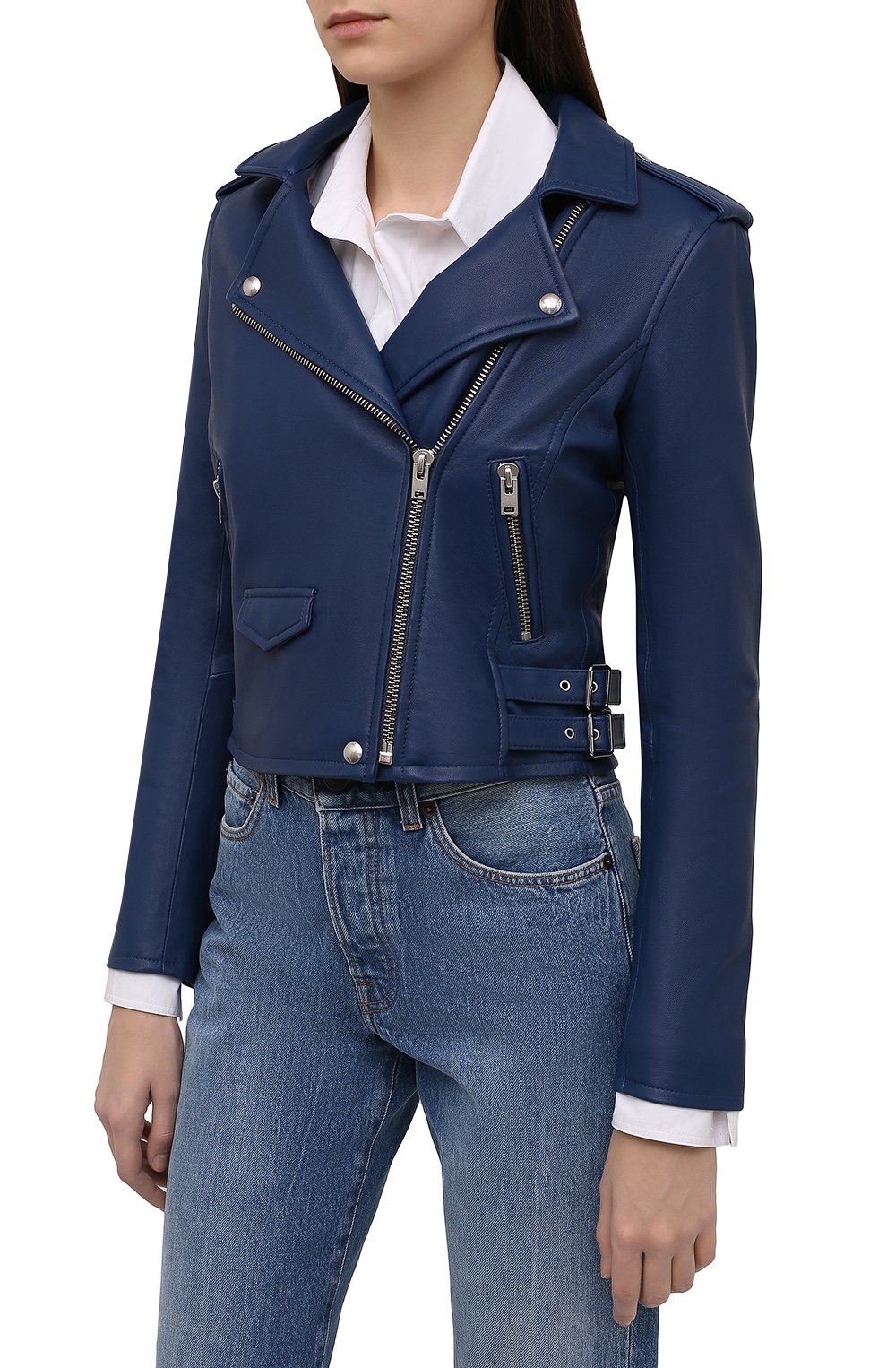 Кожаная куртка IRO темно-синего цвета по цене 108500 руб., арт. WP09ASHVILLE, фото 3 Кожаная куртка IRO, арт. WP09ASHVILLE, фото 3