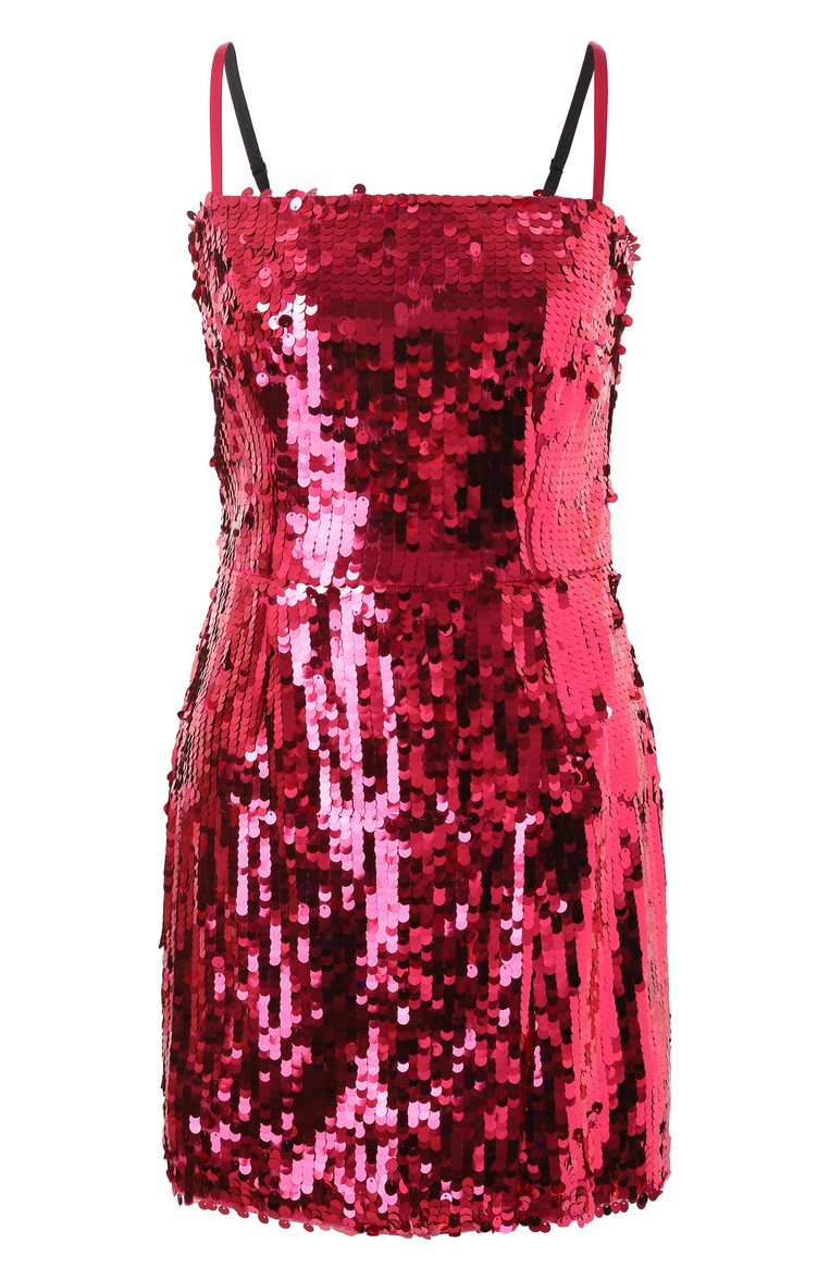Женское платье с отделкой пайетками DOLCE & GABBANA фуксия цвета, арт. I6IR3W/HLMM5 | Фото 1 (Длина Ж (юбки, платья, шорты): Мини; Случай: Коктейльный; Рукава: На бретелях; Женское Кросс-КТ: Платье-одежда; Стили: Гламурный; Материал внешний: Синтетический материал; Размерность: Идёт в размер; Автоматизация состава: Проставлено; Автоматизация ТО: Проставлено; Re-sync: On)