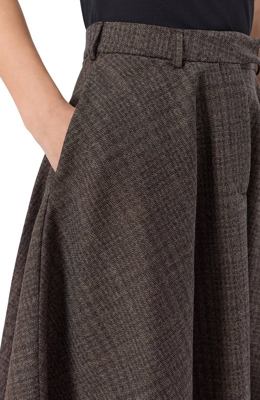 Шерстяная юбка Officine Generale W25WSKT154 Коричневый  W25WSKT154 Фото 5