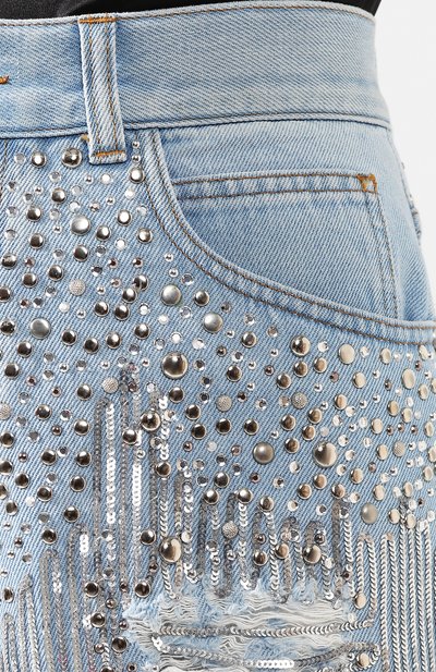 Джинсы BALMAIN голубого цвета по цене 358000 руб., арт. SF05680/D105, фото 5 Джинсы BALMAIN, арт. SF05680/D105, фото 5