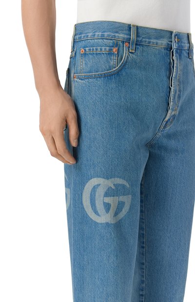 Джинсы GUCCI голубого цвета по цене 115500 руб., арт. 815642/XDC6W, фото 5 Джинсы GUCCI, арт. 815642/XDC6W, фото 5