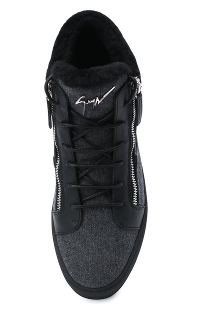 Текстильные кеды GIUSEPPE ZANOTTI DESIGN серого цвета по цене 73200 руб., арт. RU00003/001, фото 5 Текстильные кеды GIUSEPPE ZANOTTI DESIGN, арт. RU00003/001, фото 5