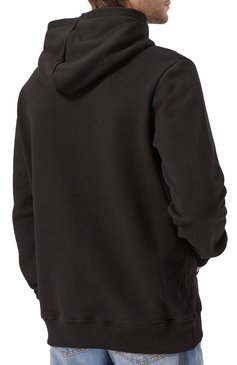 Мужской хлопковое худи BALMAIN черного цвета, арт. EH1JT047/BC86 | Фото 4 (Рукава: Длинные; Длина (для топов): Стандартные; Материал сплава: Проставлено; Драгоценные камни: Проставлено; Принт: С принтом; Мужское Кросс-КТ: Худи-одежда; Стили: Спорт-шик; Материал внешний: Хлопок)