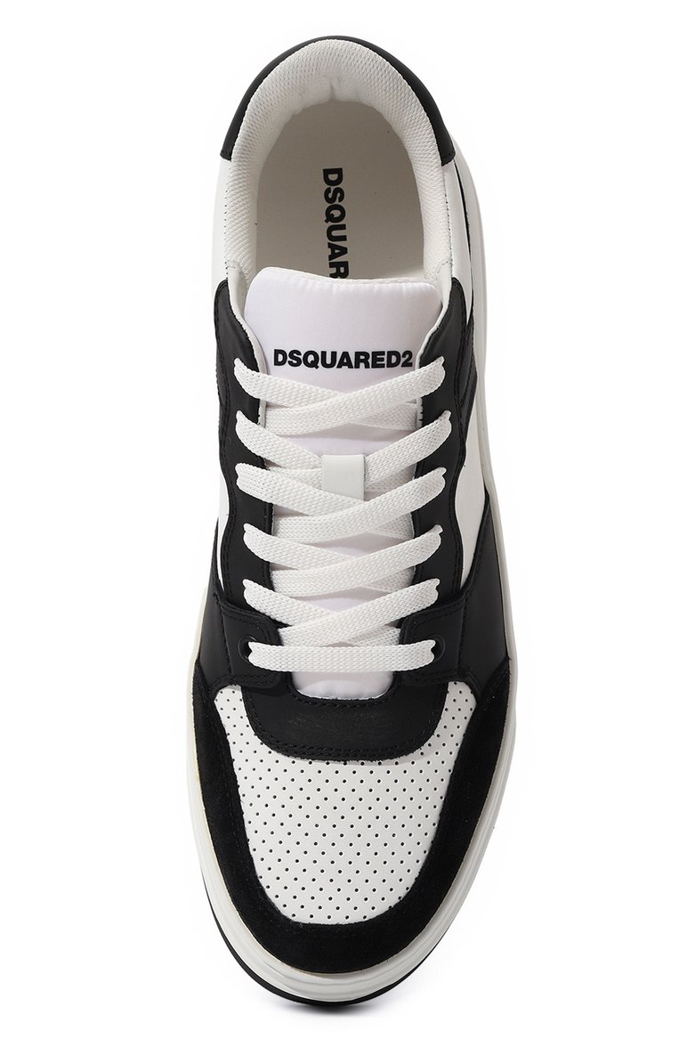 Мужские кожаные кеды bumper DSQUARED2 белого цвета, арт. SNM0298 01504841 | Фото 6 (Подошва: Массивная; Материал внутренний: Натуральная кожа, Текстиль; Стили: Классический; Материал утеплителя: Без утеплителя; Материал внешний: Натуральная кожа; Кросс-КТ: Низкие; Автоматизация состава: Проставлено; Автоматизация ТО: Проставлено)