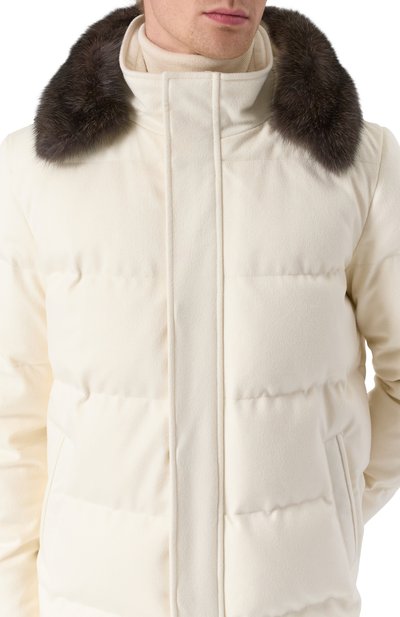 Кашемировый пуховик с отделкой из соболя MVST, арт. FTEKB-ES2915-2SB/LC1664, фото 5