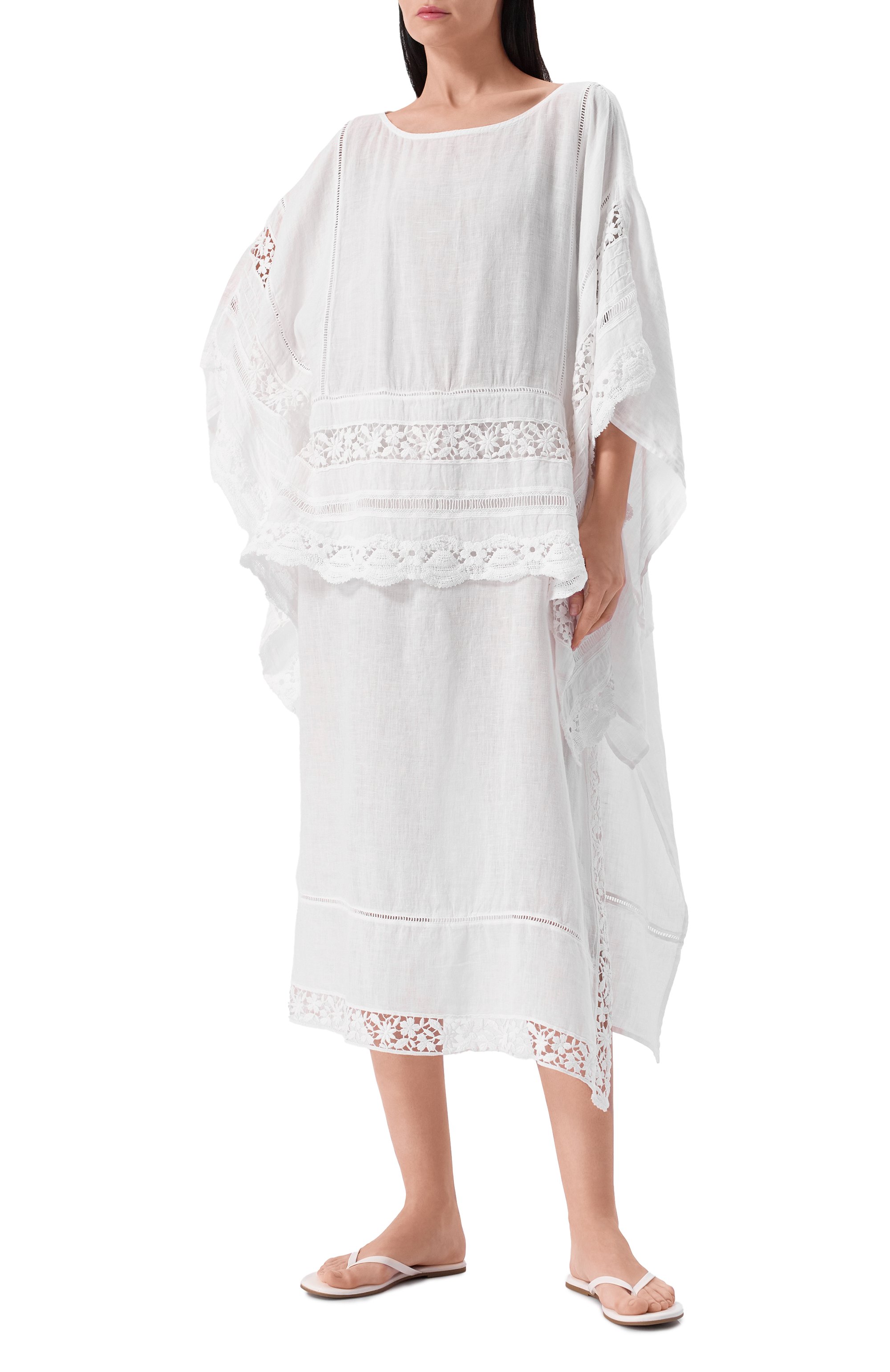 Льняное платье 120% LINO белого цвета по цене 79150 руб., арт. 32ALIW4PJU/000D703, фото 3 Льняное платье 120% LINO, арт. 32ALIW4PJU/000D703, фото 3