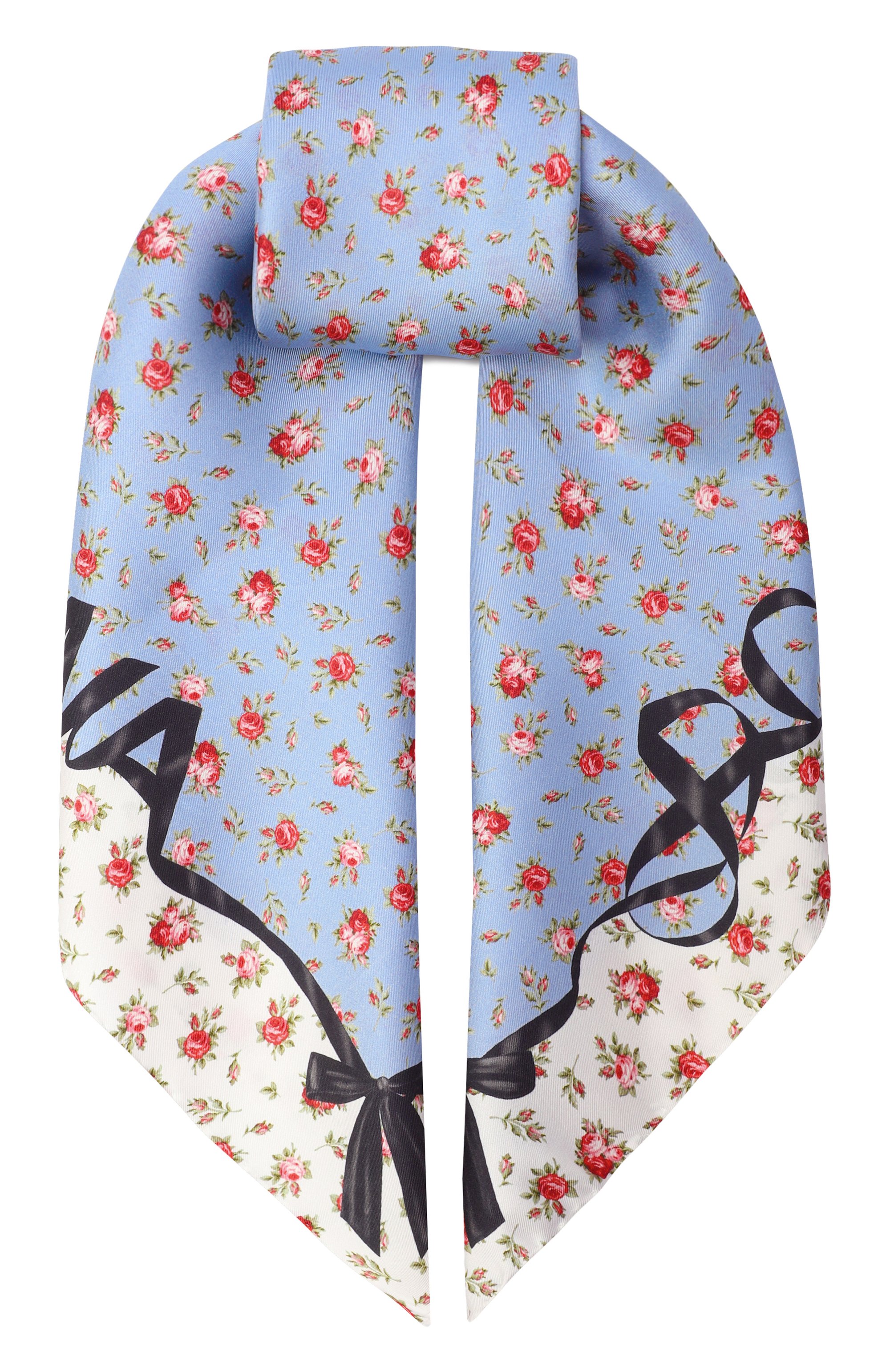 Шелковый платок DOLCE & GABBANA голубого цвета по цене 69950 руб., арт. FN090R/GDDL0, фото 1 Шелковый платок DOLCE & GABBANA, арт. FN090R/GDDL0, фото 1