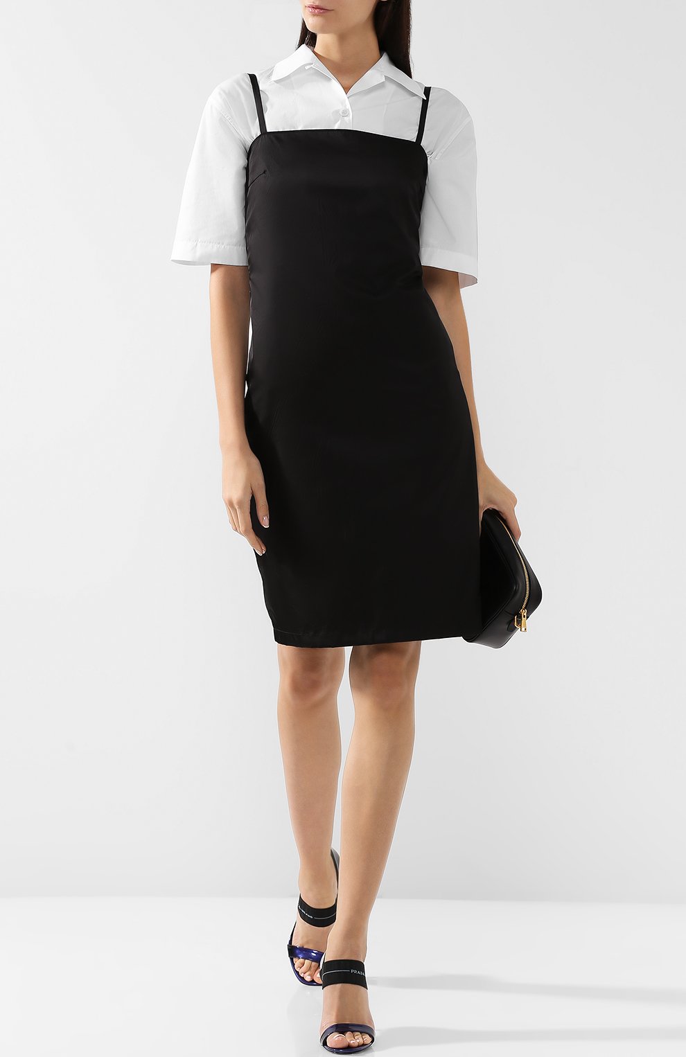 Однотонное мини-платье на тонких бретельках PRADA, арт. 230602-I18-F0002, фото 2