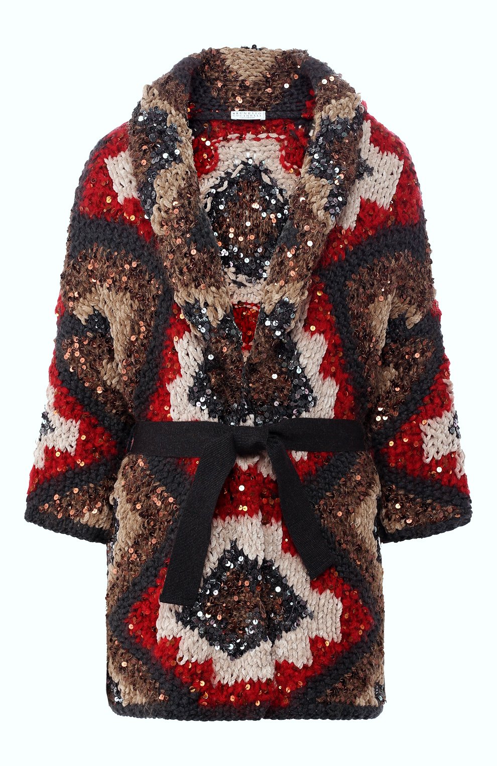 Вязаной кардиган с поясом и пайетками BRUNELLO CUCINELLI, арт. M9Z611026, фото 1