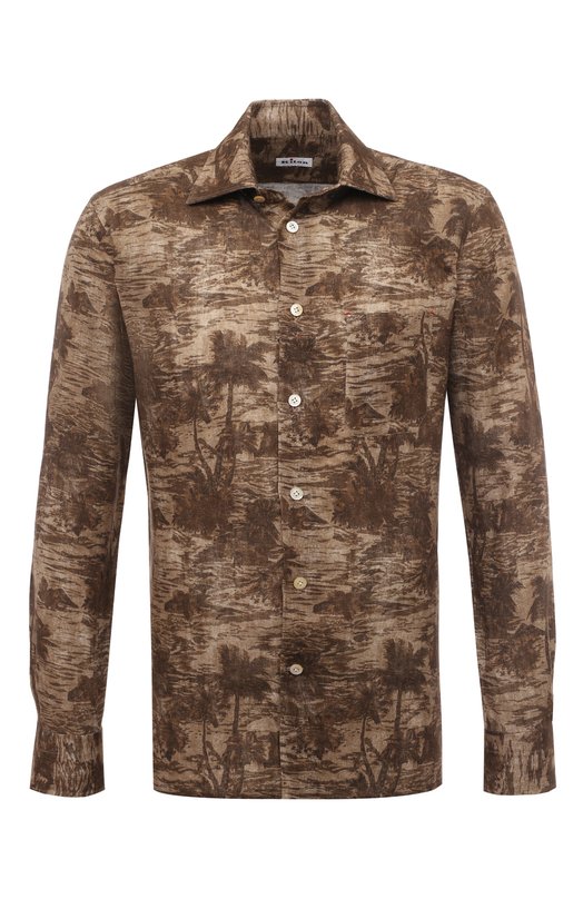 

Льняная рубашка Kiton, Коричневый