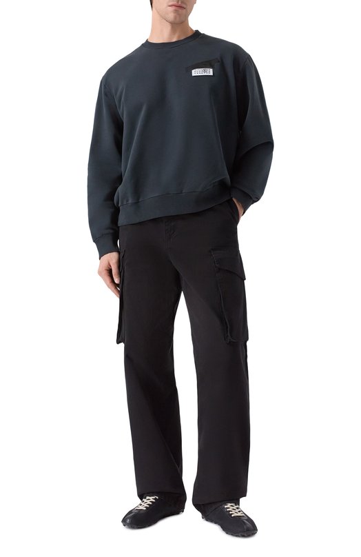 Хлопковый свитшот MM6 SH2GU0025/M25024 Чёрный  SH2GU0025/M25024 Фото 2