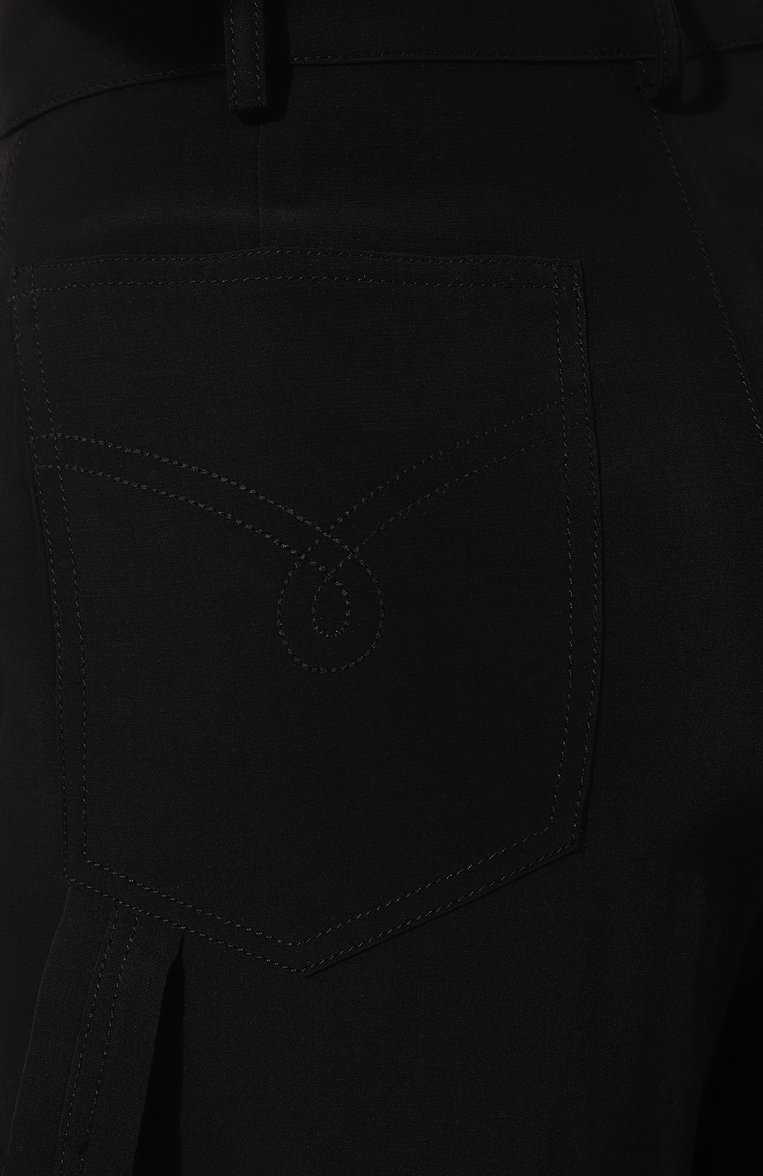 Женские брюки из вискозы M05CH1NO JEANS черного цвета, арт. A0334/3224 | Фото 5 (Силуэт Ж (брюки и джинсы): Широкие; Длина (брюки, джинсы): Стандартные; Женское Кросс-КТ: Брюки-одежда; Материал сплава: Проставлено; Стили: Классический; Случай: Формальный; Материал внешний: Вискоза; Драгоценные камни: Проставлено)