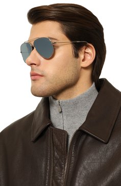 Женские солнцезащитные очки RAY-BAN голубого цвета, арт. R0101S-003/30 | Фото 3 (Региональные ограничения белый список (Axapta Mercury): Не проставлено; Нос: Не проставлено; Кросс-КТ: С/з-унисекс; Материал: Металл; Тип очков: С/з; Очки форма: Авиаторы; Оптика Гендер: оптика-унисекс)
