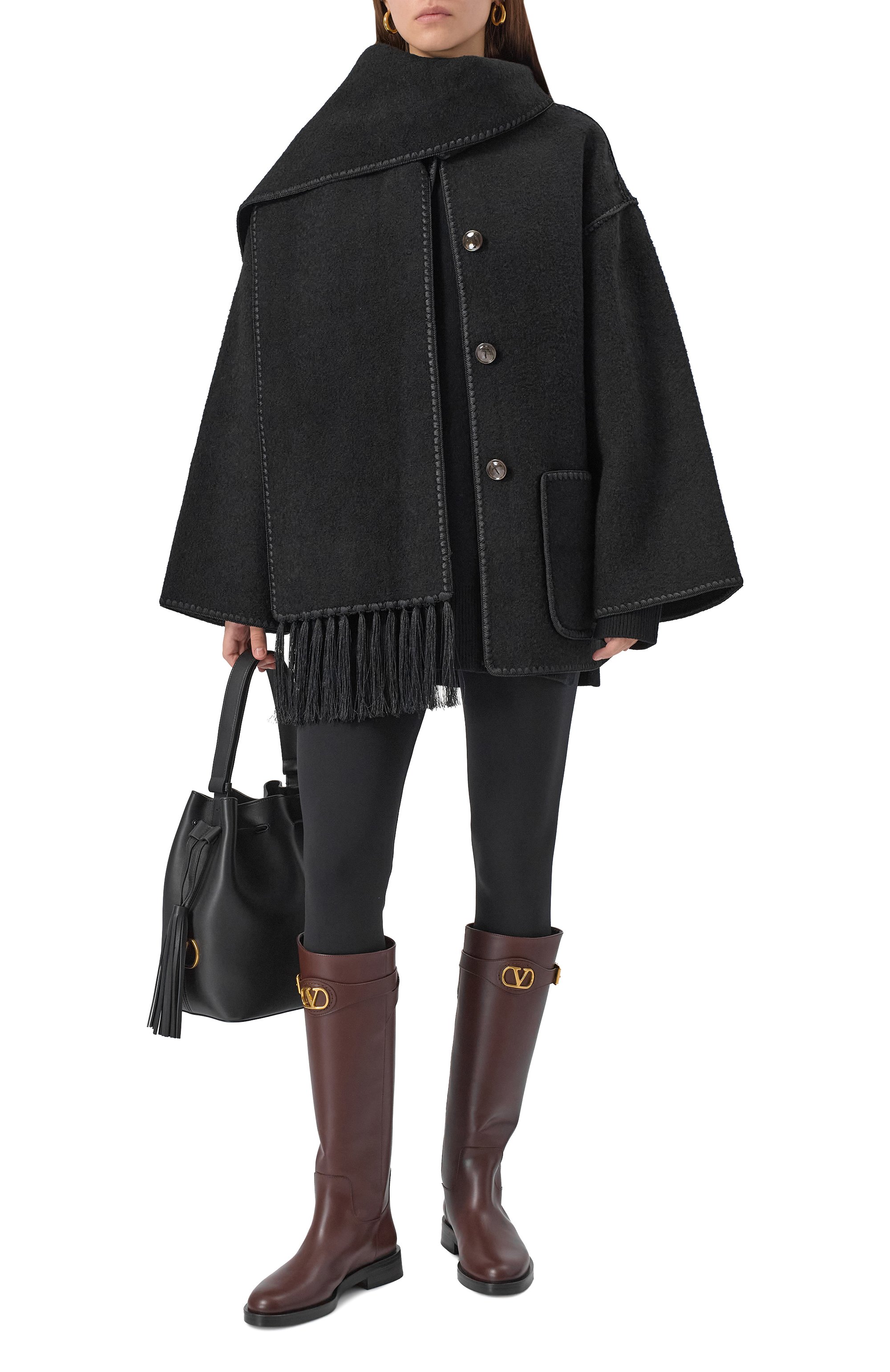 Кожаные сапоги vlogo signature VALENTINO, арт. 7W2S0MT1/DSH, фото 3