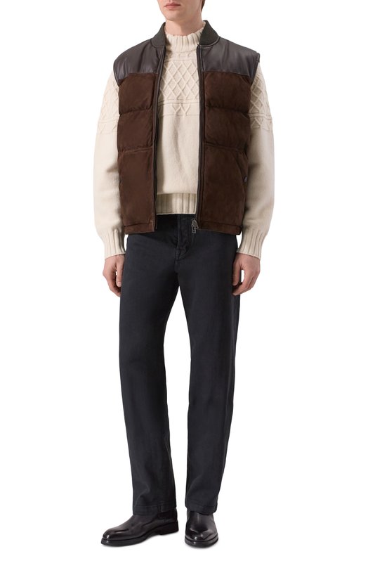 Свитер из шерсти и кашемира Kiton UMM071902 Кремовый  UMM071902 Фото 2