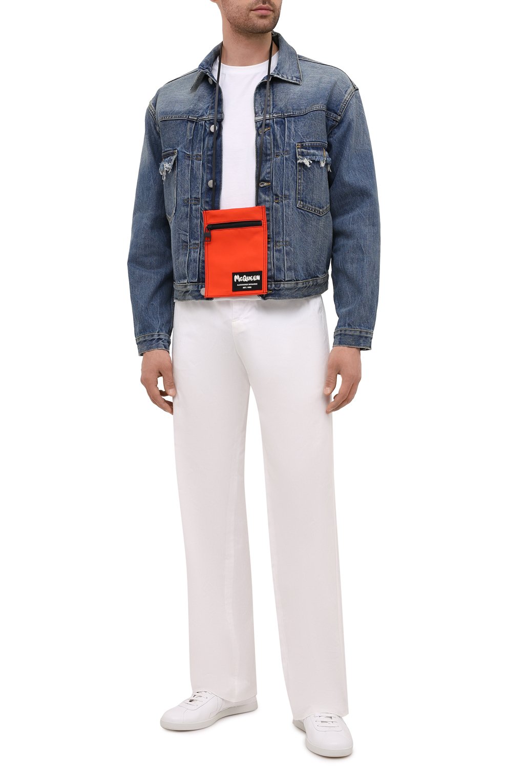 Текстильная сумка ALEXANDER MCQUEEN оранжевого цвета по цене 32750 руб., арт. 663099/1AAB1, фото 2 Текстильная сумка ALEXANDER MCQUEEN, арт. 663099/1AAB1, фото 2