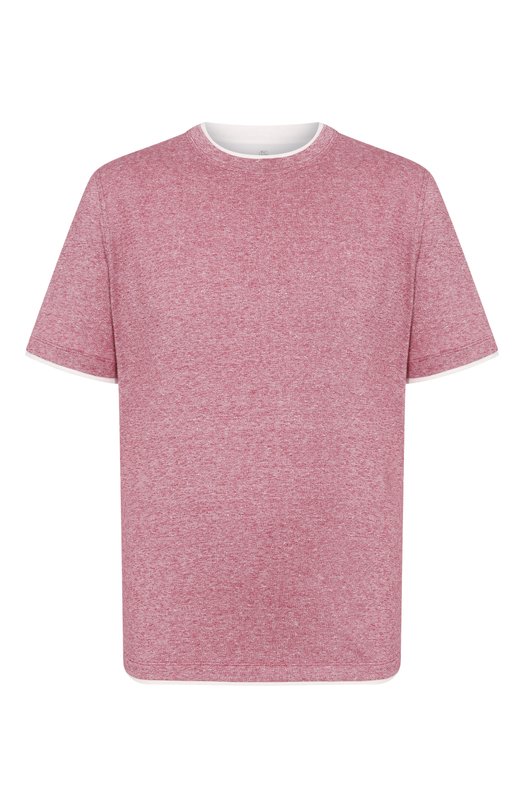 Футболка изо льна и хлопка Brunello Cucinelli MW8357427 Бордовый MW8357427