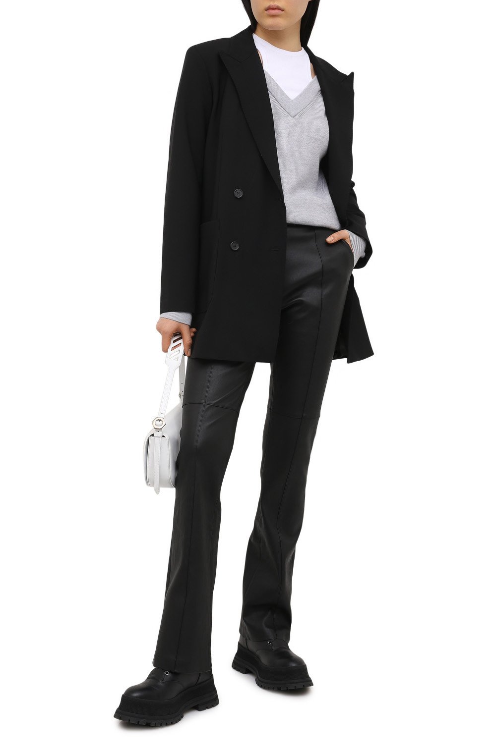 Шерстяной пуловер ALEXANDERWANG.T серого цвета по цене 49600 руб., арт. 4KC1201038, фото 2 Шерстяной пуловер ALEXANDERWANG.T, арт. 4KC1201038, фото 2