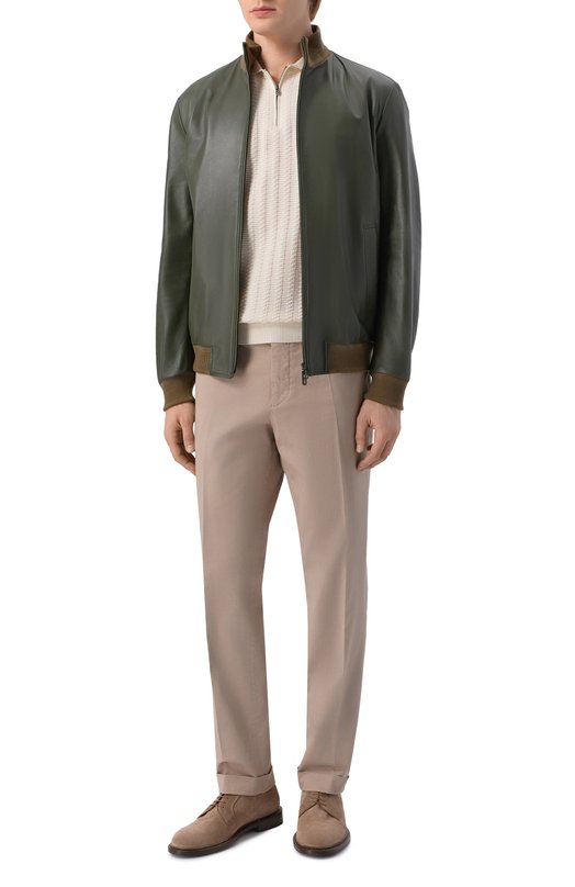 Кожаный бомбер Stefano Ricci M7J6100260/NPNUV5 Зелёный  M7J6100260/NPNUV5 Фото 2