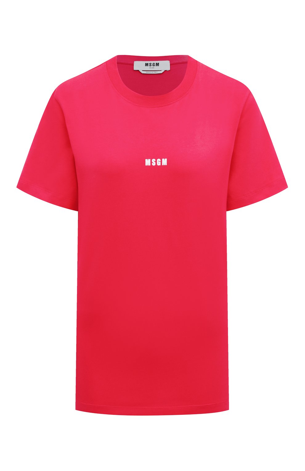 Хлопковая футболка MSGM фуксия цвета по цене 12300 руб., арт. 3341MDM500 227798, фото 1 Хлопковая футболка MSGM, арт. 3341MDM500 227798, фото 1