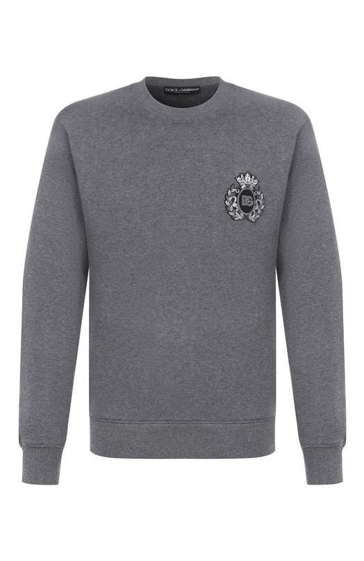 Хлопковый свитшот Dolce & Gabbana G9ABJZ/G7PJ7 Серый G9ABJZ/G7PJ7