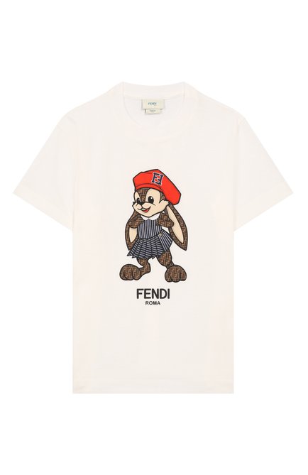 Хлопковая футболка FENDI, арт. JFI359/7AJ/3-6