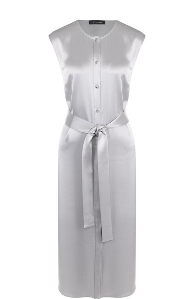 Женское однотонное платье-миди с широким поясом ST. JOHN, арт. K52RW31