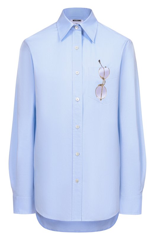 Хлопковая рубашка Moschino V0225/0531 Голубой V0225/0531
