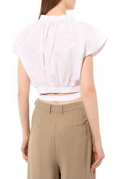 Хлопковый топ HUGO белого цвета по цене 12100 руб., арт. 50489283, фото 4 Хлопковый топ HUGO, арт. 50489283, фото 4