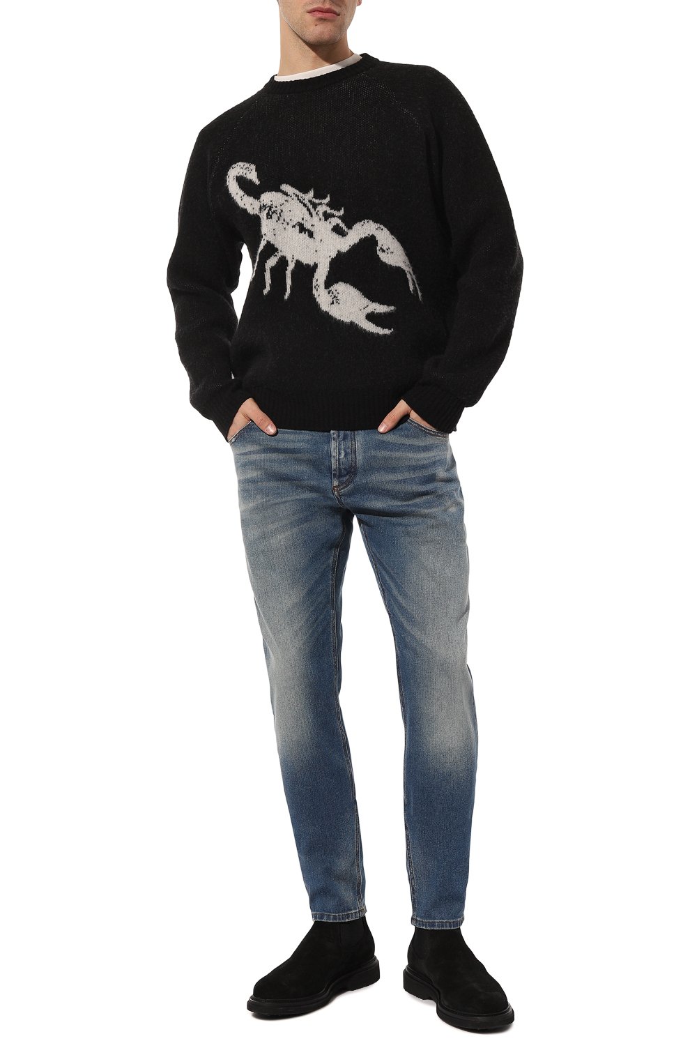 Джинсы BALMAIN синего цвета по цене 87650 руб., арт. BH1MG000DD64, фото 2 Джинсы BALMAIN, арт. BH1MG000DD64, фото 2