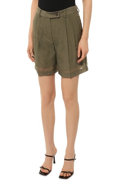 Шорты HELMUT LANG хаки цвета по цене 48400 руб., арт. N02HW204, фото 3 Шорты HELMUT LANG, арт. N02HW204, фото 3