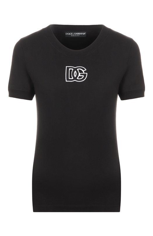 Хлопковая футболка Dolce & Gabbana F8N08Z/GDC9W Чёрный F8N08Z/GDC9W