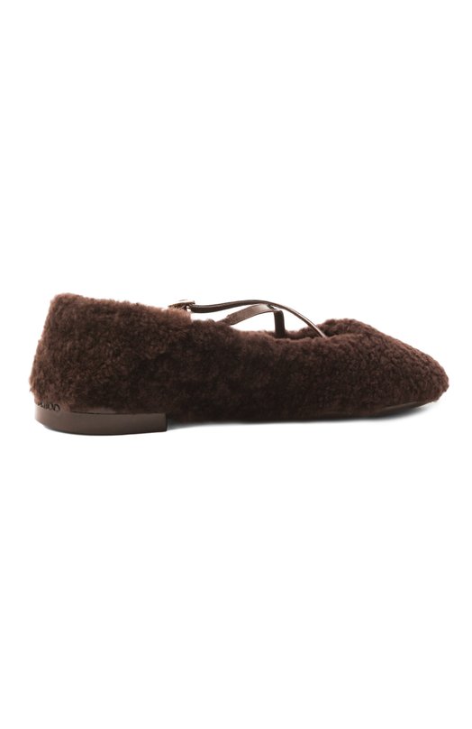 Меховые балетки Eleri из овчины Jimmy Choo ELERI BALLERINA/S/QKA Коричневый  ELERI BALLERINA/S/QKA Фото 5