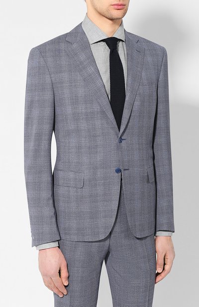 Шерстяной костюм CANALI серого цвета по цене 137000 руб., арт. 13290/31/BR02047, фото 2 Шерстяной костюм CANALI, арт. 13290/31/BR02047, фото 2