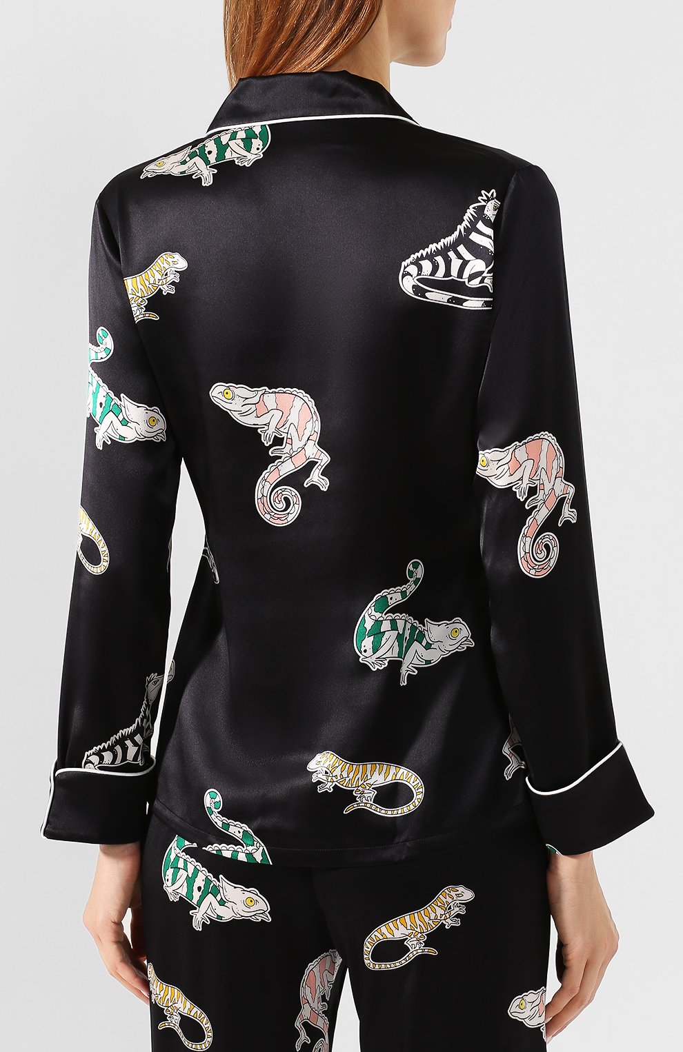 Шелковая пижама OLIVIA VON HALLE темно-синего цвета по цене 32750 руб., арт. AW1909, фото 3 Шелковая пижама OLIVIA VON HALLE, арт. AW1909, фото 3