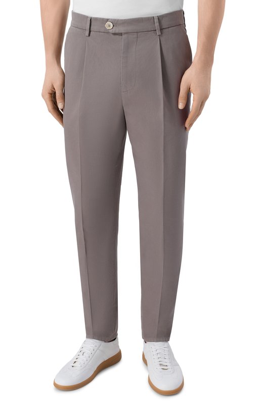 Хлопковые брюки Brunello Cucinelli M252DE1450 Серый  M252DE1450 Фото 3