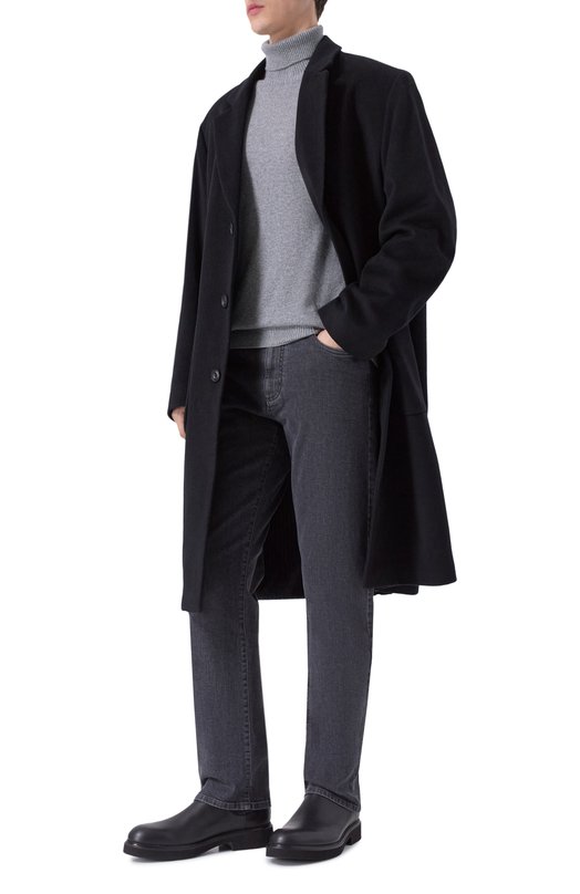 Шерстяное пальто HUGO 50549287 Чёрный  50549287 Фото 2