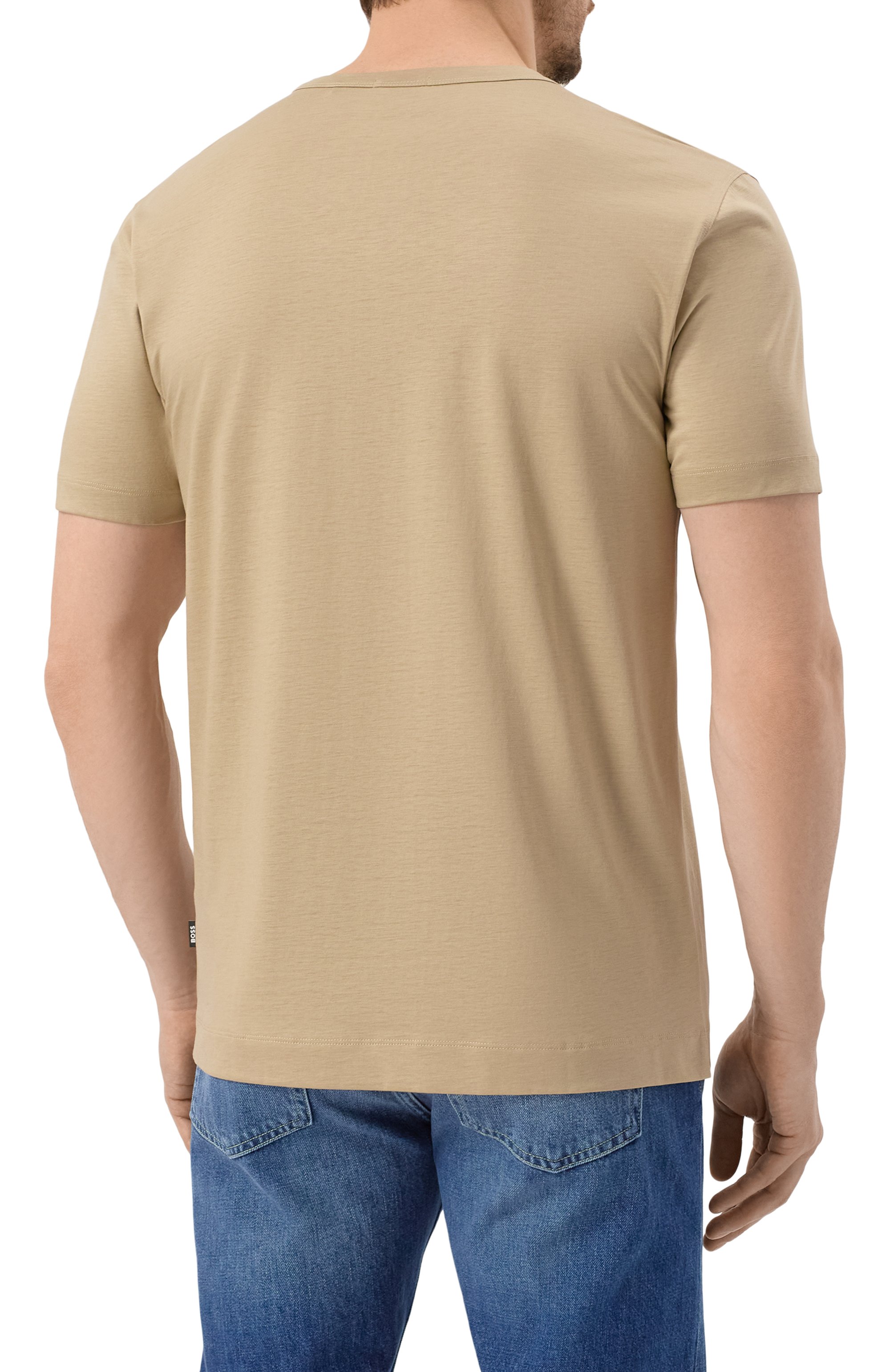 Футболка из лиоцелла и хлопка BOSS бежевого цвета по цене 14950 руб., арт. 50513674, фото 4 Футболка из лиоцелла и хлопка BOSS, арт. 50513674, фото 4