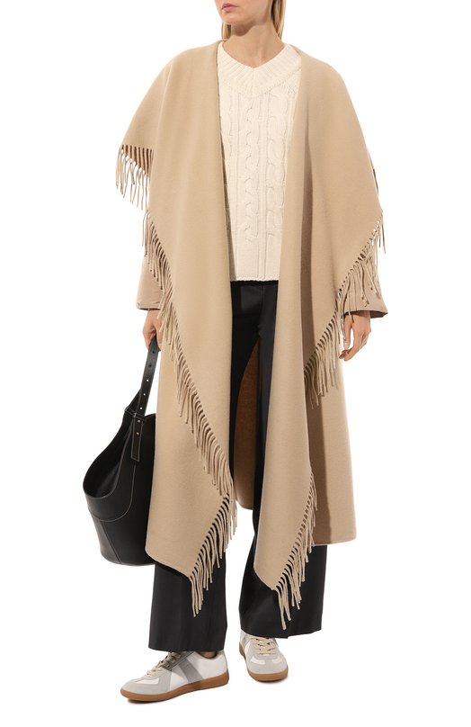 Шерстяное пальто GOEN.J Бежевый, фото 2