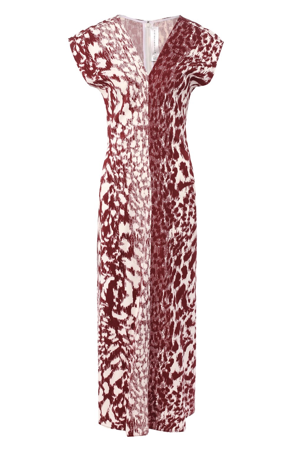 Платье с принтом VICTORIA BECKHAM бордового цвета по цене 126000 руб., арт. DR MID 6725 PSS19 CADY LE0PARD PRINT, фото 1 Платье с принтом VICTORIA BECKHAM, арт. DR MID 6725 PSS19 CADY LE0PARD PRINT, фото 1