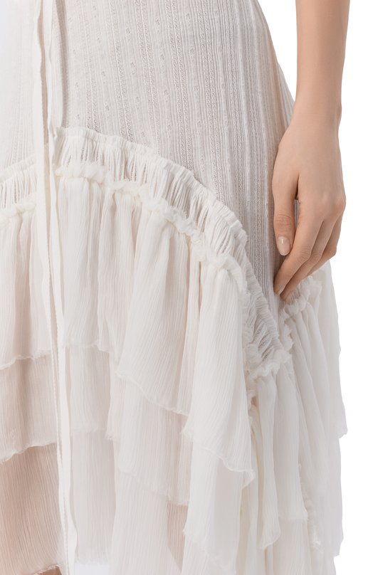 Хлопковая юбка Ann Demeulemeester B0013945/FA736 Белый  B0013945/FA736 Фото 5