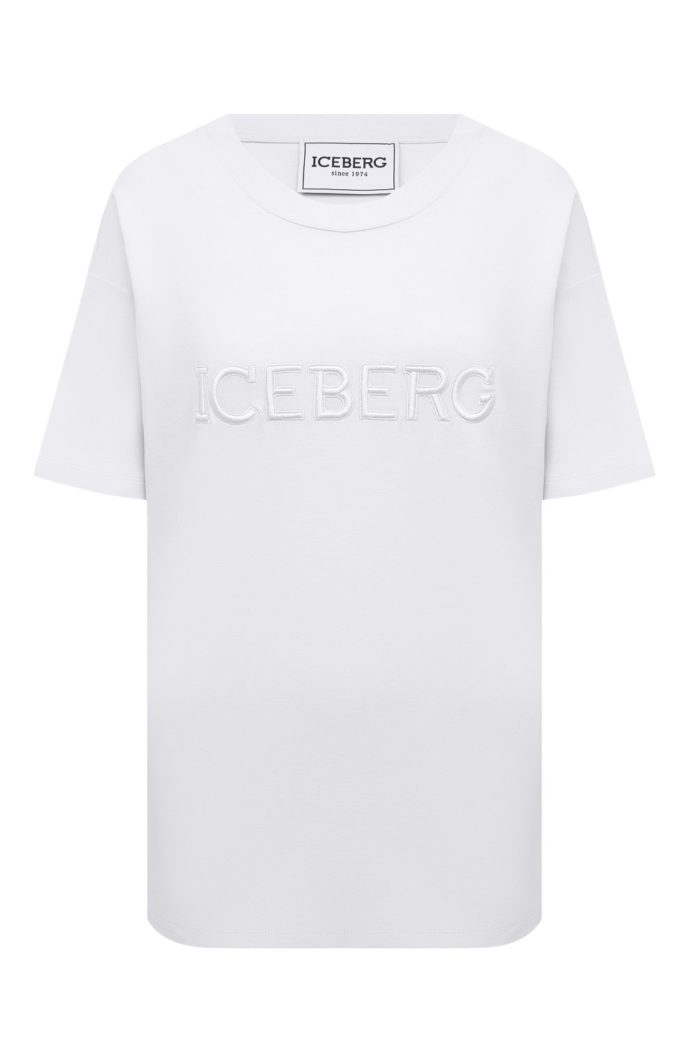 Хлопковая футболка ICEBERG белого цвета по цене 19450 руб., арт. 22E I2P0/F5A1/6307, фото 1 Хлопковая футболка ICEBERG, арт. 22E I2P0/F5A1/6307, фото 1