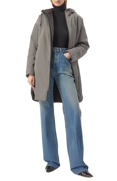 Двусторонняя парка с подкладкой из норки YVES SALOMON серого цвета по цене 1630000 руб., арт. 24WFM06693A22X, фото 2 Двусторонняя парка с подкладкой из норки YVES SALOMON, арт. 24WFM06693A22X, фото 2